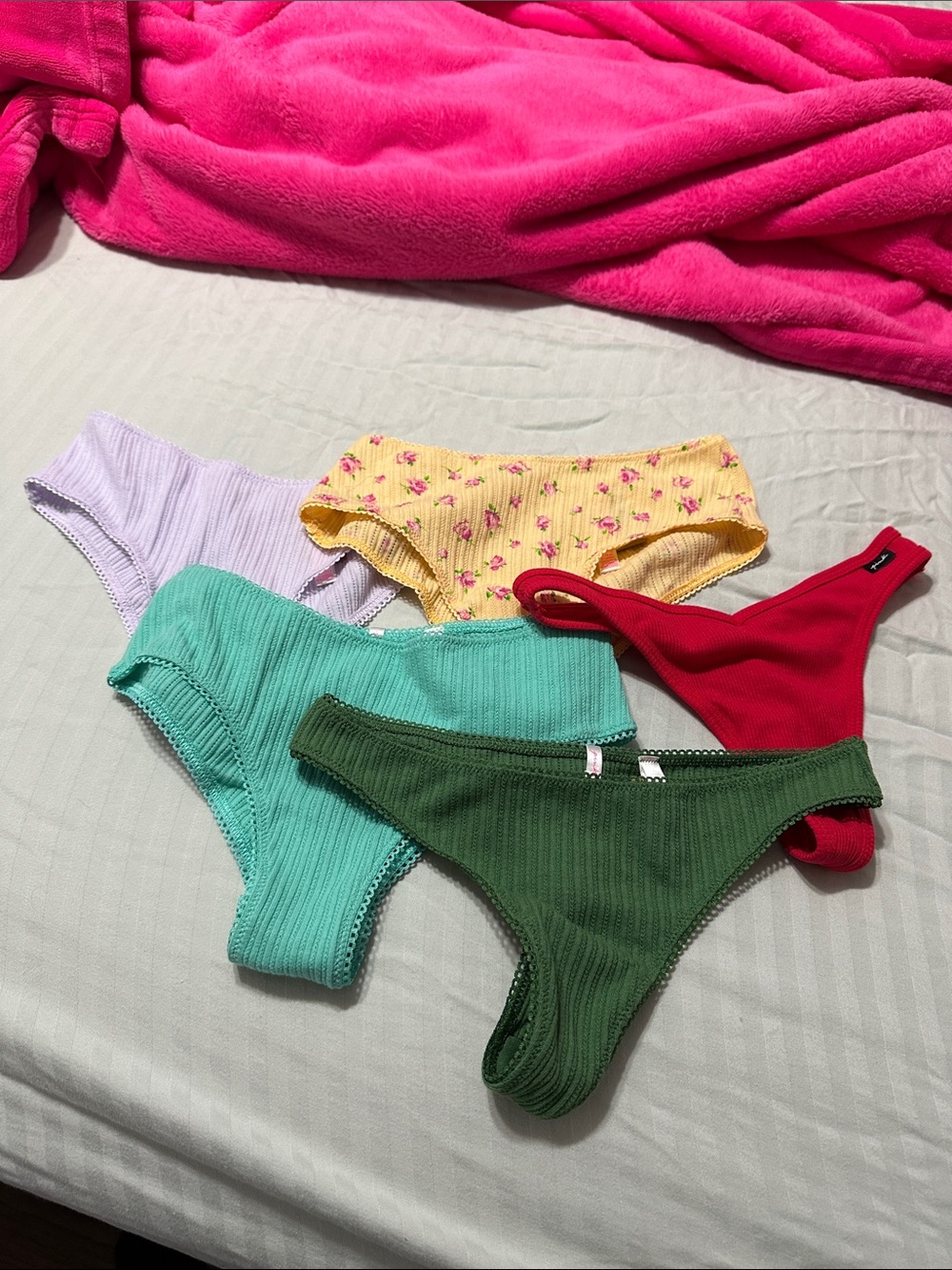 Girls Ribbed Cotton Bikini Underwear - Pack of Mixed Colors